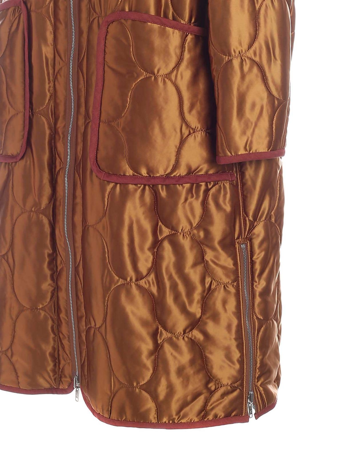 Shop Kenzo Reversible Down Jacket In Ocher And Brick Red In Bronce